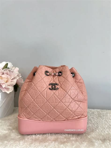 chanel leather pink backpack|Chanel gabrielle small backpack.